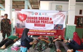 Sambut HUT TNI ke-80, Koramil 0823/09 Jangkar Gelar Donor Darah dan Pangan Murah