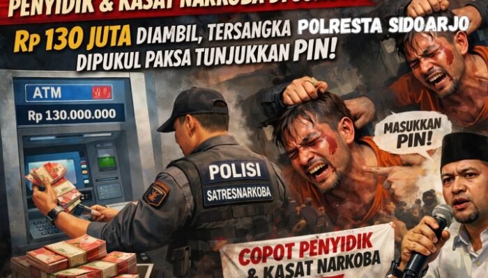 Tersangka Dipukuli dan Dikuras Habis Uang 130 Juta, AMI Desak Kapolda Copot Oknum Penyidik II Sastresnarkoba Polresta Sidoarjo