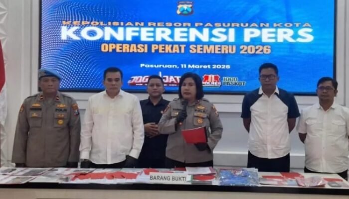 Polres Pasuruan Kota Gelar Pers Release Hasil Ungkap Operasi Pekat Semeru 2026