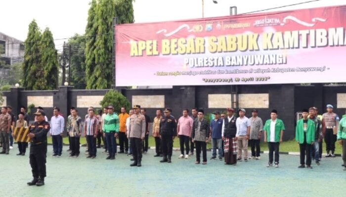 Apel Besar Sabuk Kamtibmas 2026 Polresta Banyuwangi Satukan Elemen Masyarakat Jaga Keamanan