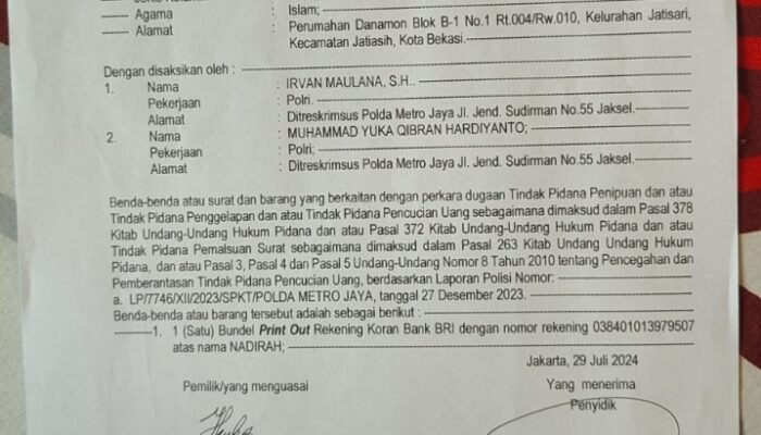 Proses Kasus Mandek Meski Dokumen Lengkap di Polda Metrojaya, Pelapor Sangat Kecewa Kinerja Polri 