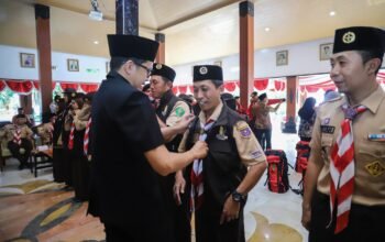 42 Pramuka Trenggalek Berangkat ke Jambore Nasional XII, Wabup Syah Pesankan Jaga Nama Baik Daerah