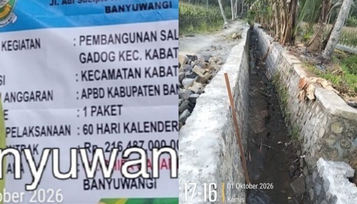 Proyek Saluran Irigasi di Gadog Kabat Banyuwangi Diduga Tumbal Keserakahan, Ketua Formasi H. Didik: Jangan Main-main Dengan Anggaran Pemerintah 