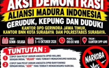 AMI GELAR AKSI DEMONSTRASI, DESAK PENEGAKAN HUKUM ATAS PENYALAHGUNAAN NARKOTIKA YANG MELIBATKAN 3 ANGGOTA DPRD DARI PARTAI GERINDRA