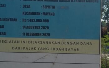 Nilai Kontrak Rp1,48 Miliar Belum Tuntas, LIRA Jember Desak Tindak Tegas Kontraktor